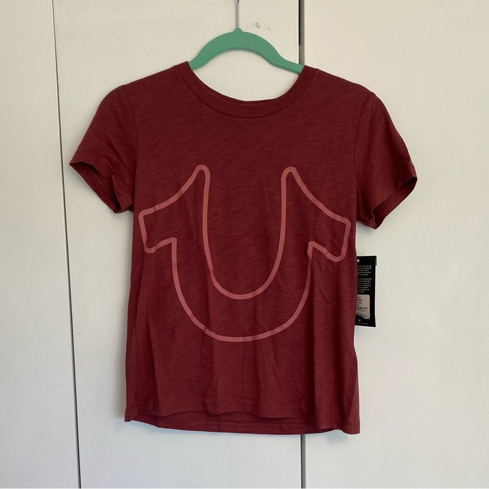True Religion Maroon Horseshoe Tee